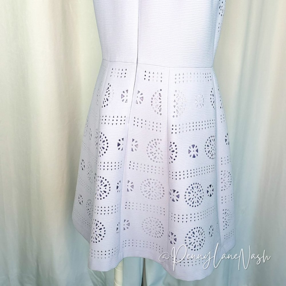 Gianni Bini Patricia Laser Cut Sleeveless Mini Dress Island Sunset - Picture 12 of 12
